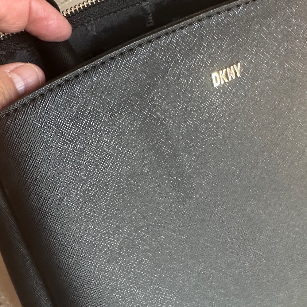 DKNY Black Satchel with Gold Accents - Picture 4 of 5